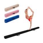 SPOTRAVEL 7FT Folding Gymnastic Beam, Portable Floor Balance Beam with Carrying Handles and Anti-Slip Base, Extra Firm Gymnastic Equipment for Toddlers, Gymnasts & Cheerleaders (Black)