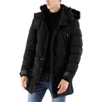 WEEN CHARM Men's Warm Parka Ski Jacket Water Resistant Puffer Jacket Long Winter Coat with Detachable Hood Faux-Fur Trim