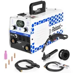 Gasless Welder,240V 145A Portable Mig Welding Machine 3-in-1 MIG/ARC/Lift TIG Inverter IGBT Synergy Stick Welder,Smart Digital LED Dispaly with MIG Torch/Flux Core Welding Wire