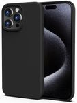 TIIXXA Silicone Case for iPhone 15 Pro Max Case,Soft Ultra Slim Protective Shockproof Liquid Silicone Phone Case, Anti-Scratch Microfiber Lining, 6.7" Black