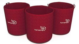 homecrop Fabric 350 GSM Maroon Grow Bags for Terrace Gardening/Vegetable Plants Growing Bags (Maroon 12x12 inch,3 Bags)