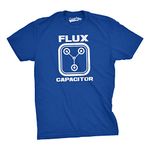 Flux Capacitor T Shirt Funny Vintage Retro 80s Movie T shirts for Men, Heather Royal - Flux, Medium