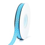 AE Amelia Ella 25m Reel Polka Dot Grosgrain Ribbon - Turquoise - 10mm (3/8") Width - Woven Edge Ribbon for Arts-Crafts, Gift Package, Wrapping, Party Decor, Sewing Applications & Weddings