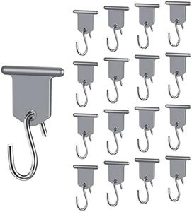URAQT Crochet Auvent, 17 Paires Accessoires Auvent RV Facile a Installer en Forme de S, Crochet D'auvent de Camping Car pour Intérieures Extérieures Camping Car Caravane Tente de Noël Fournitures,Gris