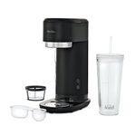 Mr. Coffee Iced and Hot Coffee Maker, Single Serve Coffee Machine with 22-Ounce (591 mL) Tumbler and Reusable Coffee Filter, Black