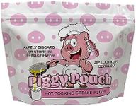 Piggy Pouch Bacon Grease Container Trapper Storage Bags Oil Keeper, Reusable, Airtight Design, Odor Free, 12 Ounce, Pack of 6