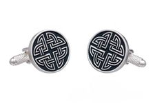 Onyx - Art Cufflinks - Celtic Knot Design Cufflinks Presented in an Onyx Art Cufflink Box, One Size, Silver