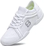 TUOTOM White Youth Girls Cheer Shoes Competition Cheerleading Dance Sneakers Women Breathable Athletic Training Tennis 5.5 Big Kid