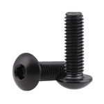 M5*12mm Black Metal Bolts, Hex Socket Head Zinc Plating 304 Stainless Steel Bolts Screws, Fasteners Bolts for Plastic Wood Furniture and Drywall 50 Pcs