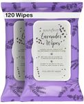 BeautyFrizz Lavender Face Cleansing Wipes - 120 pcs - Gentle Makeup Remover Wipes for Face and Neck - Facial Wipes with Aloe, Retinol, Castor and Vitamin E - Enjoy these Lavender Face Wipes