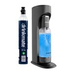 Drinkmate OmniFizz Sparkling Water and Soda Maker, Carbonates Any Drink Not Just Water, Fizzy Drink Maker, Water Carbonator, Sparkling Water Machine, 1x 60L CO2 Cylinder Included, Matte Black