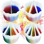 Silicone Split Cups 4 PCS, Resin Molds Mixing Cups 2 to 5 Colors, Silicone Dirty Pour Cups, Pour Painting Supplies, Fluid Art Painting for DIY Crafts Making