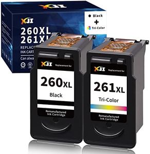 XJI Remanufactured Ink Cartridges Replacement for Canon 260 XL 261 XL PG-260XL CL-261XL 260 261 Black and Color Value Pack, for Pixma TR7020 TR7020a TS5320 TS6420 TS6420a Inkjet Printer