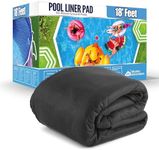 Above Ground Pool Liner Pad, 18' Foot Round, Pre-Cut Heavy Duty Outdoor Pool Pads for Above Ground Pools, Black Swimming Pool Liners for Padding and Protection, Thick Pool Mats to Prevent Punctures