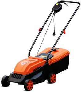 ROOTS & LEAF Electric Lawn Mower 1200W – 320mm Cutting Width, 3-Level Height Adjustment (25/45/65mm), 30L Grass Box – Powerful Garden Grass Cutter Machine for Home & Lawn Care