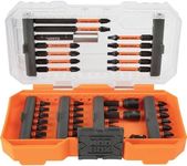 Klein Tools 33801 Impact Driver Bit Set with Proflex, S2 Steel Phillips, Slotted, Square, TORX Bits with Case, MODbox Compatible, 40-Piece