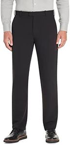 Van Heusen Men's Flex Straight Fit Flat Front Pant, Black, 38W x 32L