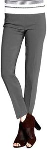 SLIM-SATION Women's Wide Band Pull On Ankle Pant with Tummy Control, Charcoal, 10