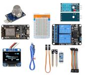 REES52 ESP8266 NodeMCU Cp2102 IoT WiFi Starter Kit Internet of Things Development Board with Programming Cable, sensors, Relay Module, Breadboard and Jumper Wires