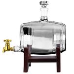 Oak barrel DOOST Handmade bucket decanter with wooden frame, beverage dispenser, wine, whiskey, brandy, tequila, bourbon, scotch, rum and liquor