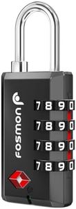 Fosmon TSA Approved Locks for Luggage, Suitcase, Heavy Duty Gun Safe Lock for Gun Case, 4 Digit Shackle Combination Padlock for Travel, Backpack Zipper Anti Theft, Gym Locker, Pistol, Handgun