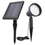 SUNLONG Solar Spotlights Outdoor Waterproof Bright Solar Wall Lights Led Security Flood Light Solar Powered for Flag Patio Front Door Driveways-Automatically Activates at Dusk to Dawn (Warm White)