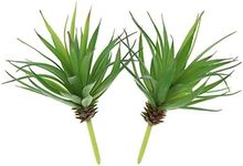 LJY 2 Pieces Realistic Artificial Faux Succulent Yucca Vera Greenhouse Small Plants Unpotted for Home Garden Decoration (Spring Green)