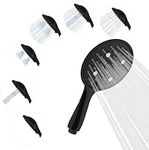 SparkPod 6-Function High Pressure Handheld Shower Head - 6" Wide Angle for Smooth Rinsing - Made for Every Mood - Tool Free Installation - Luxury Design (6 Function, Matte Black) - Built to Last