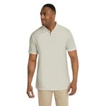 Johnny Bigg - Zipper Polo Shirt for Men | Big & Tall Sizes | Men's Polo Shirt Short Sleeve | Soft Rib Fabric | Tailored Fit, Ivory, XXXXL