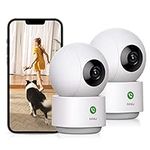 AOSU 2K Security Camera Indoor, 3MP Baby Monitor Pet Dog Camera, One-Touch Call, Support 5G & 2.4G WiFi, 360° Pan-Tilt Motion Tracking, Home Surveillance Camera, Night Vision, Compatible with Alexa