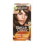 Garnier Belle Color Permanent Hair Dye, 50 Medium Brown, 100% Grey Coverage, Enriched with Argan Oil and Wheat Germ Oils - 1 Application, Packaging may vary