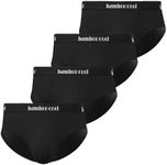 BAMBOO COOL Men's Underwear Briefs Soft Breathable Briefs Comfort Underwear with Contour Pouch Briefs 4 Pack