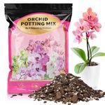 GOTVUGE Orchid Potting Mix 2L,Orchid Soil Composed of Orchid Bark and Perlite,Premium Orchid Medium for Potting, Repotting, Enhanced Drainage, Air Flow & Root Ventilation