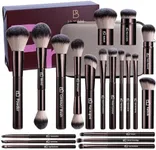 BS-MALL Professional Makeup Brush Set With Portable Case - Eyeshadow Brush, Concealer Brush, Blush Brush & Foundation Brush For Travel 20 Pcs, Labeled Daily Use & Versatile Occasions