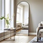 COFENY Full Length Mirror, 71" x 26" Arched Mirror Full Length Black Floor Wall Mirror Standing, Leaning or Hanging, Big Arch Full Body Mirrors Standing Mirror for Bedroom Living Room Bathroom