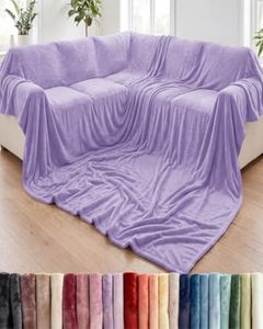 Fleece Blanket Giant 120" x 180" - Ultra-Soft Flannel Throw - Pastel Lilac