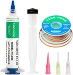 TANG HONG TH-230 Solder Flux and Solder Wick (10CC), Electronics Liquid Flux,4.9 Ft Desoldering Wick Braid Remover Solder,For Soldering PCB/DIY/Appliance Repair