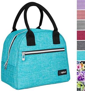 opux Insulated Lunch Box Women, Lunch Bag Tote Girls Kids Teen Adult, Cute Soft Lunch Cooler Container Work School, Reusable Thermal Food Meal Prep Organizer Lunch Pail Travel Beach, Teal Blue