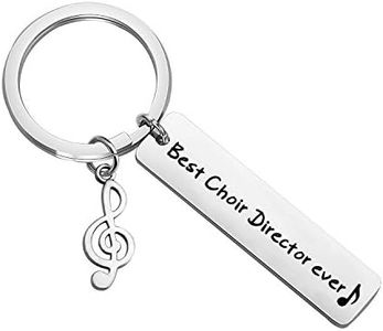 CHOORO Choir Director Gift Best Choir Director Ever Keychain Orchestra Conductor Gift Music Note Charm Keychain (Best Choir Keychain)