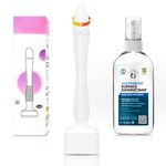 Adjustable 140 Pins Derma Stamp with 100ml Disinfectant Spray – 0MM-3MM Adjustable Pins for Men and Women – Versatile Use for Skin and Scalp Care – Easy to Use – Packaging May Vary