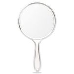 LEEQBCR 1 Piece Handheld Mirror with Handle, Double Sided Hand Mirror, Magnifying Mirror, Portable Makeup Mirror, Handheld Pocket Mirror, Home and Travel Use, Women Daily Makeup