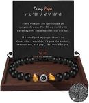 Btysun Projetcion Bracelets for Men Papa Gifts 100 Language I Love You 50th 60th 70th 80th 90th Birthday Gifts for Papa Black Braided Thank You Gratitude Christmas Jewelry