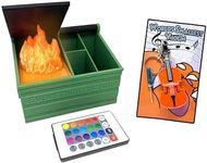 MunnyGrubbers - Dumpster Fire Desk Organizer & Original World's Smallest Violin Keychain Toy with Playable Sad Music - LED Flame & Remote - Tiny Violin - Funny Gifts - (DFPH-G-WSV)