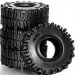 2.2 Crawler Tires – 1/10 RC Crawler Mud Terrain Super Grip Soft Rubber Tyre for RC Crawlers，OD 130mm x 55mm，2.2 Mud Tires Compatible with Traxxas TRX4, Axial SCX10, 90047, D90, TF2, Tamiya CC01 (4pcs)