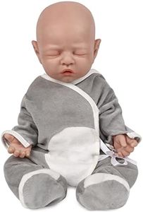 Vollence 18 inch Eyes Closed Full Silicone Baby Doll That Look Real,Not Vinyl Dolls,Reborn Baby Doll,Real Baby Doll,Lifelike Baby Dolls - Boy