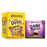 Bevzilla 48 Sachets Dark Wish Instant Coffee Powder (48 X 2g Sachets) X 96 Assorted Instant Coffee Powder Sachets (96 X 2g Sachets)| Hazelnut, Classic, Vanilla & Butterscotch| Hot & Cold Coffee| 100 % Arabica Coffee| Strong Coffee| Best Coffee| Espresso, Latte, Cappuccino