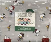 Berkshire Blanket & Home Co Peanuts Christmas Winter Themed Sheet Sets (Grey - Ringing Bell, Twin)