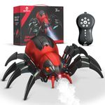 sumsync Remote Control Spider Kids Toys - Realistic RC Spider, Music Effect, LED Light, Toys for 3 4 5 6 7 8 9 10 11 12+ Year Old Boys/Girls, Gifts for Halloween Christmas Easter Birthday, Red