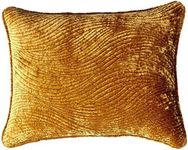 Tache Velvet Yellow Gold Pillow Sham - Luxurious Velveteen Dreams Velour Super Soft Plush Elegant Ripple Waves Stitch Melted Gold 20x26 Twin Standard Sham 1 Piece