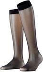 FALKE Women's Net Knee-High Socks, Fishnet Stockings, Trendy Casual or Dressy Clothing, Sheer Transparent, Nylon, Black (Black 3009), 8-10.5, 1 Pair